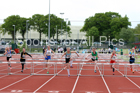 Girls under-13 hurdles, North Eastern Track and Fields Champs., Middlesbrough. Photo: David T. Hewitson/Sports for All Pics
